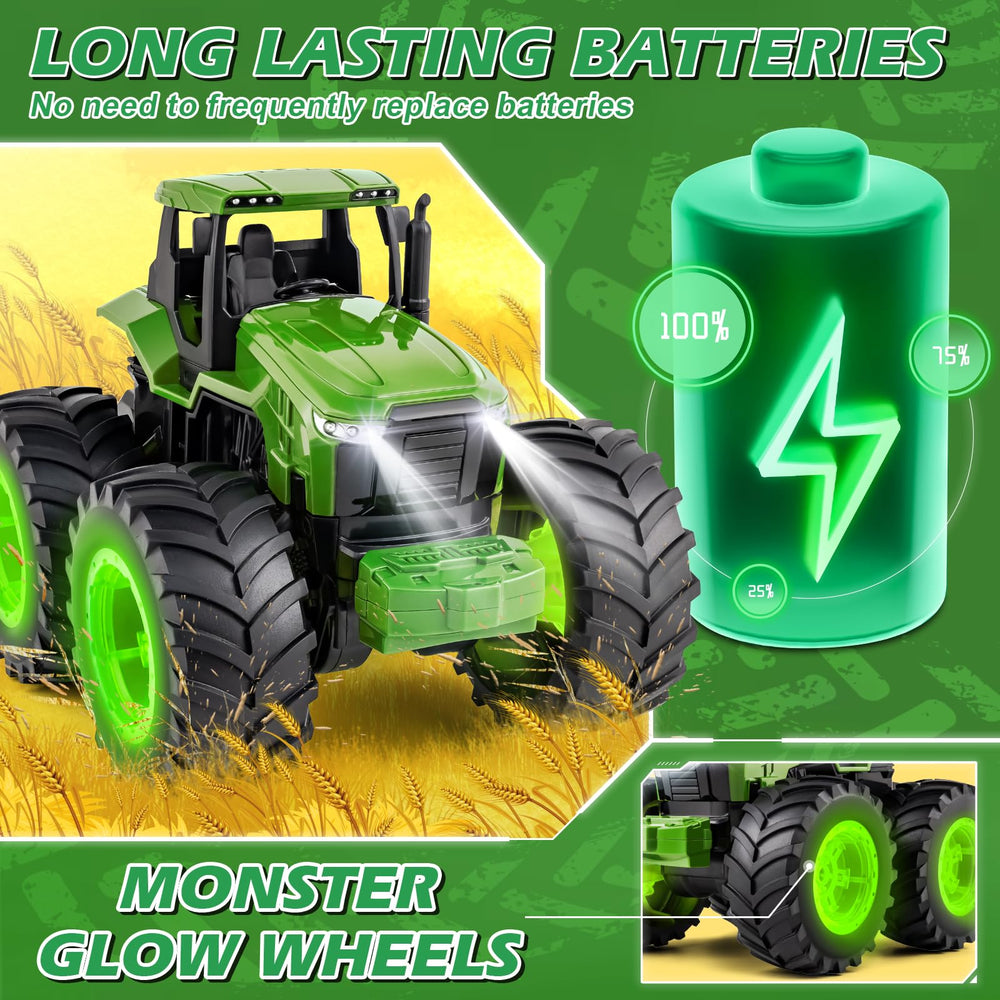 IJIGU tractor demonstrating 360-degree rotation with a simple demo button