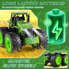 IJIGU tractor demonstrating 360-degree rotation with a simple demo button