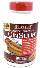 IKJ Cinsulin Cinnamon bottle with a convenient two-capsule daily serving