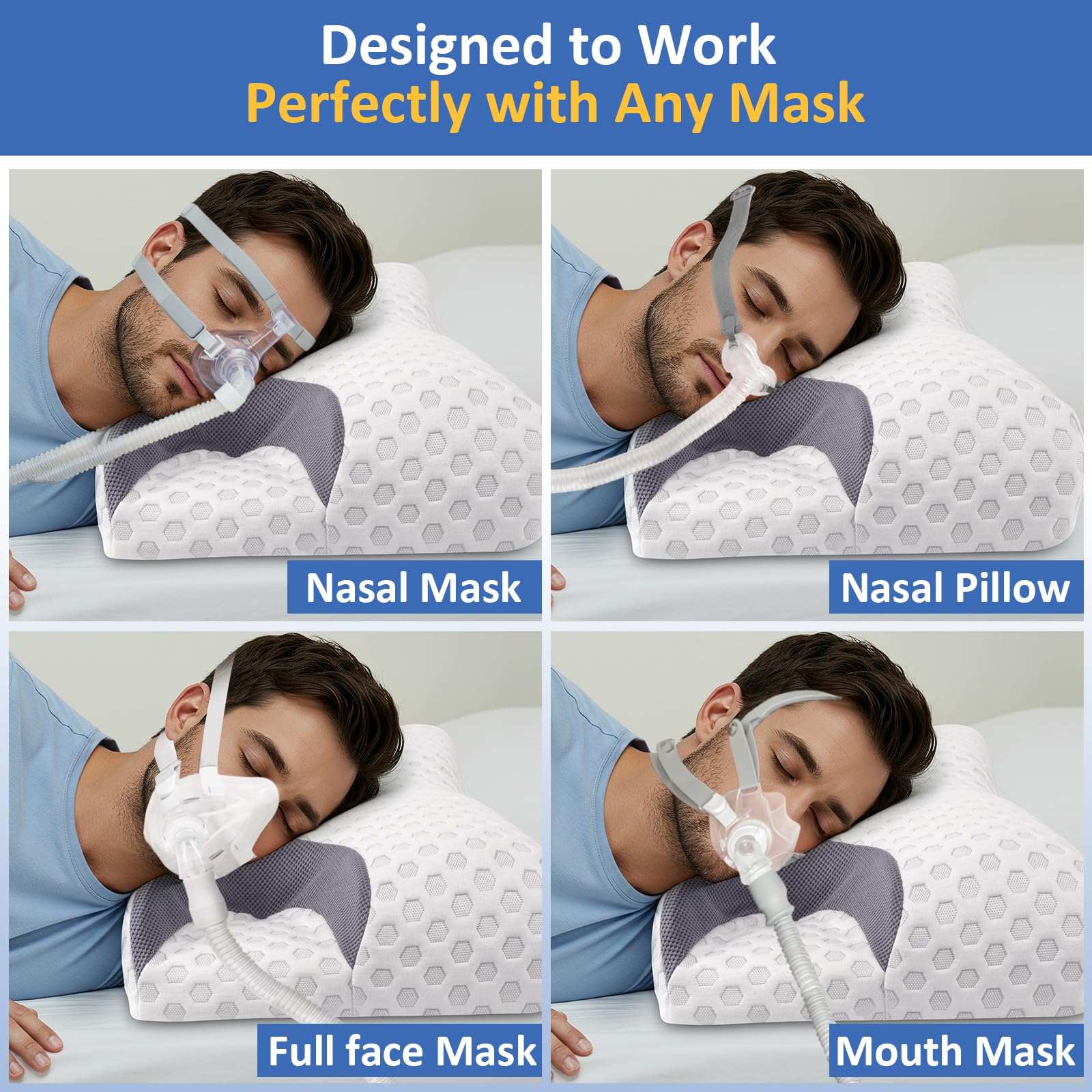 IKSTAR CPAP pillow adjustable height options personalize your sleep setup.