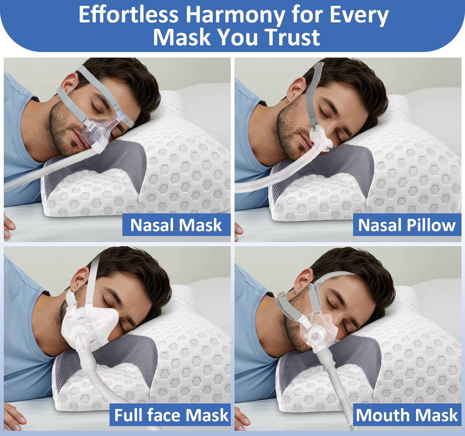 IKSTAR CPAP Pillow orthopedic design promotes better cervical posture.