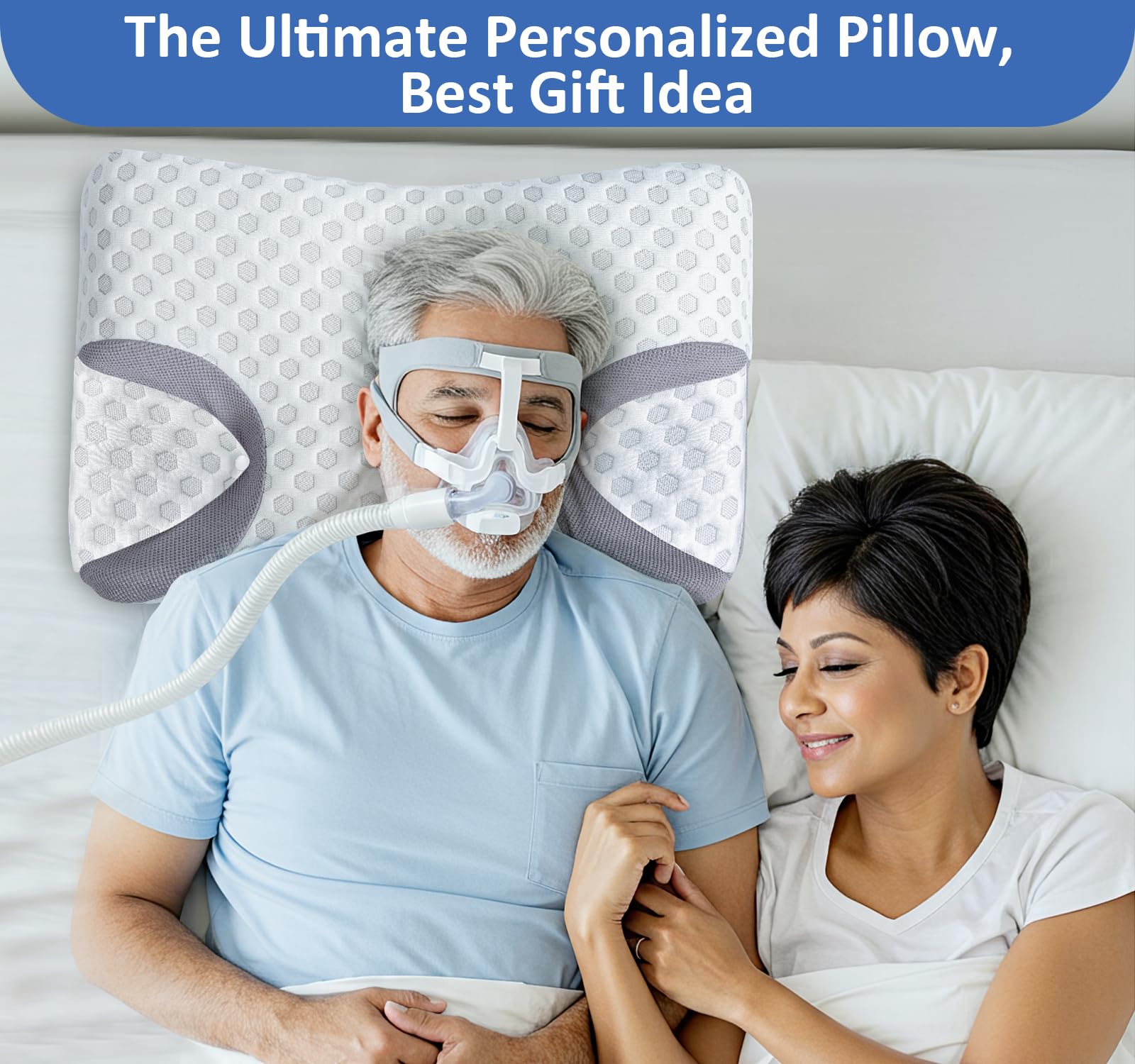 IKSTAR CPAP Pillow tubing organizer helps keep hoses in place.