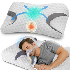 IKSTAR CPAP pillow with universal mask fit supports all mask types for easier nights.