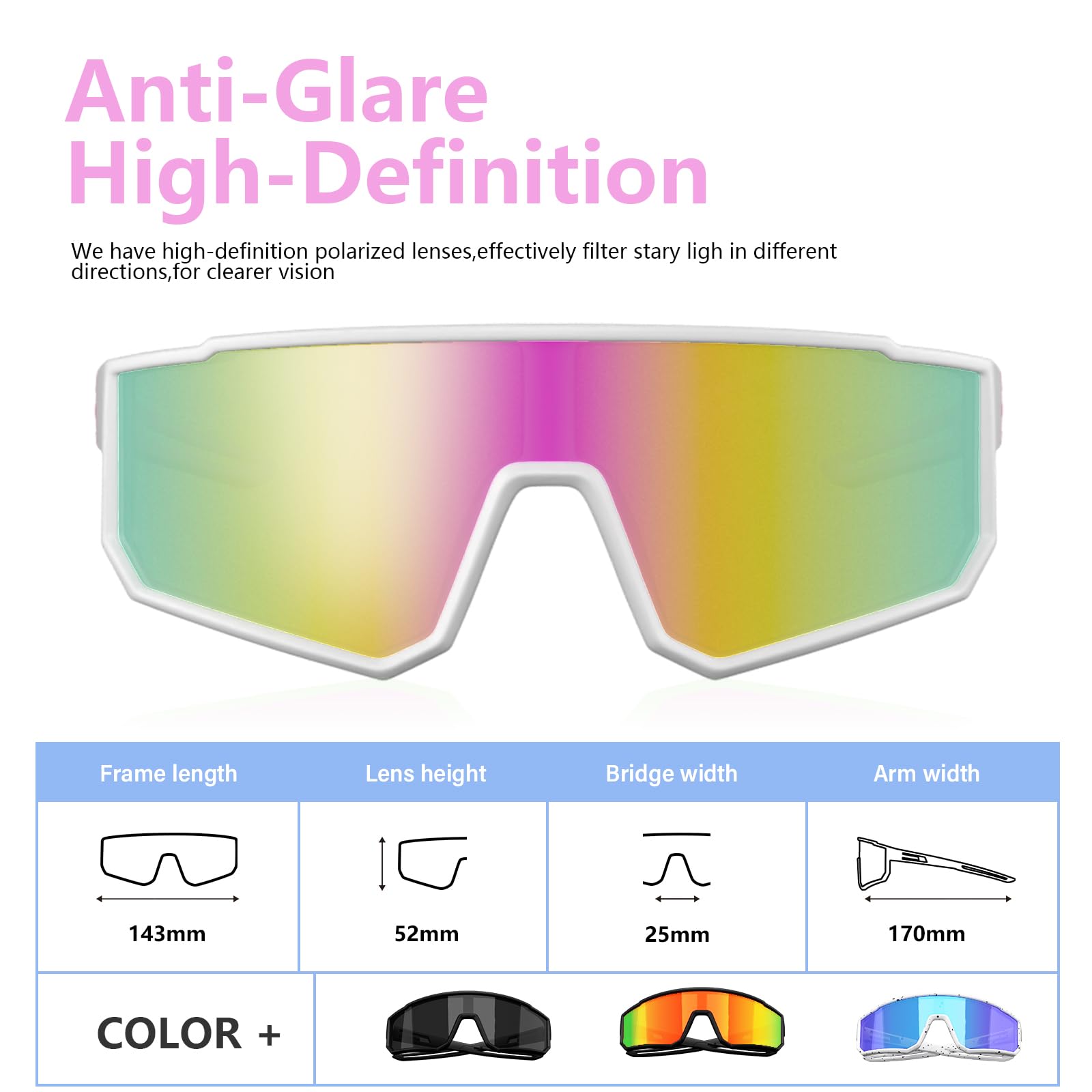 IKTOD running sunglasses worn by a user during activity
