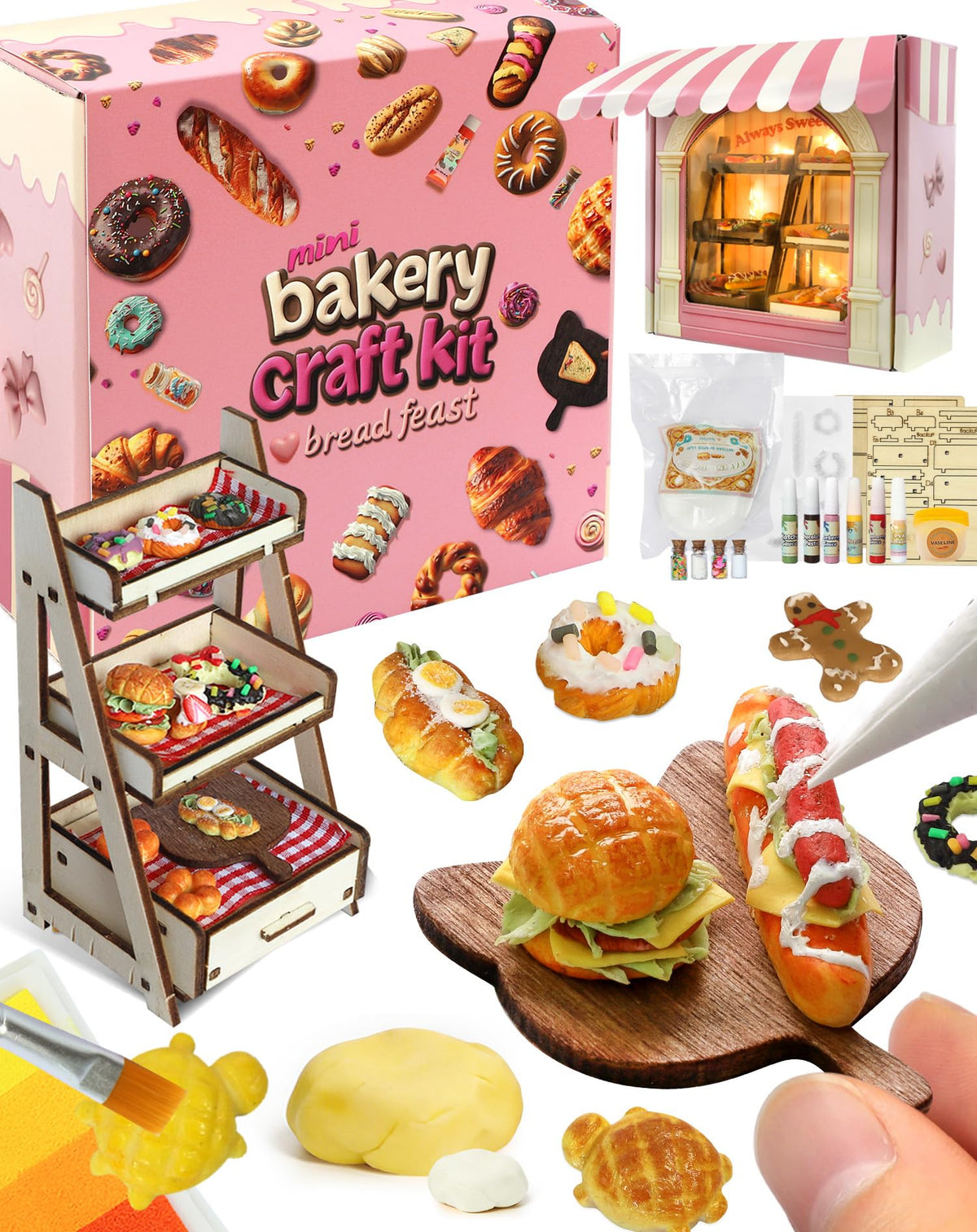 iland mini bakery clay kit - 150g clay for detailed miniature desserts.