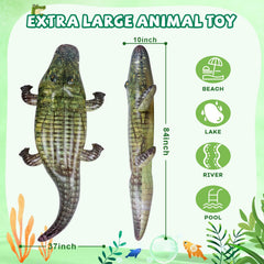 ILEISURELY alligator float back view, lifelike texture for photo opportunities