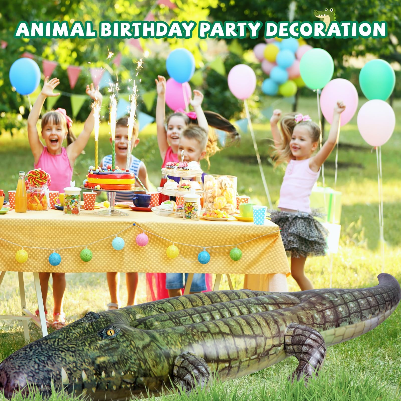 ILEISURELY giant alligator float folded for storage, easy reuse