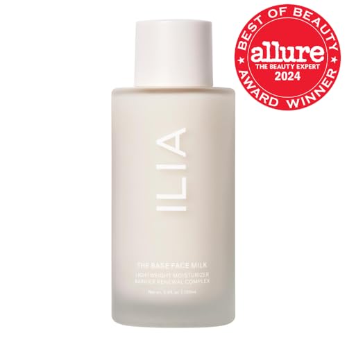 Soft glow on skin after using ILIA The Base Face Milk Essence.