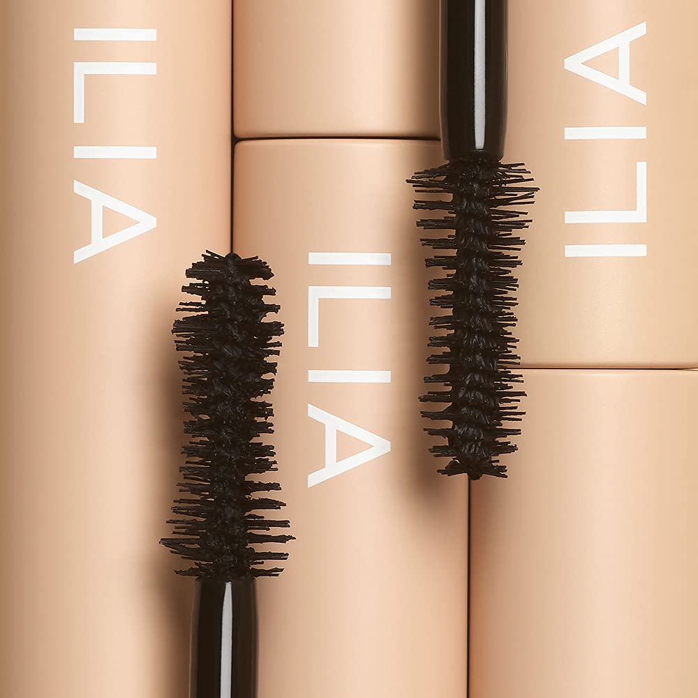 ILIA Fullest Volumizing Mascara beauty shot suggesting featherweight wear and fullness