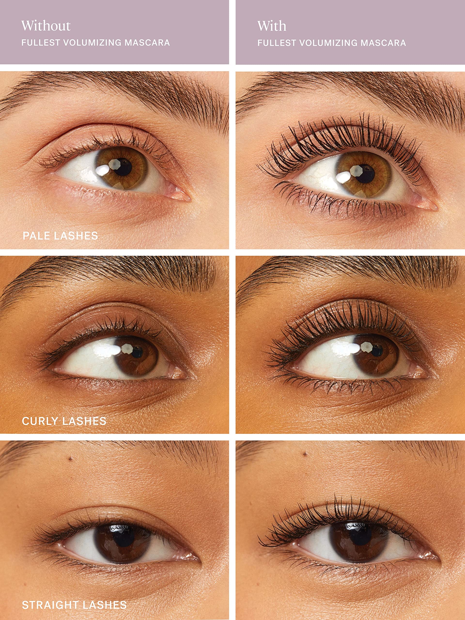 ILIA mascara brush stroke on lashes for full, defined look