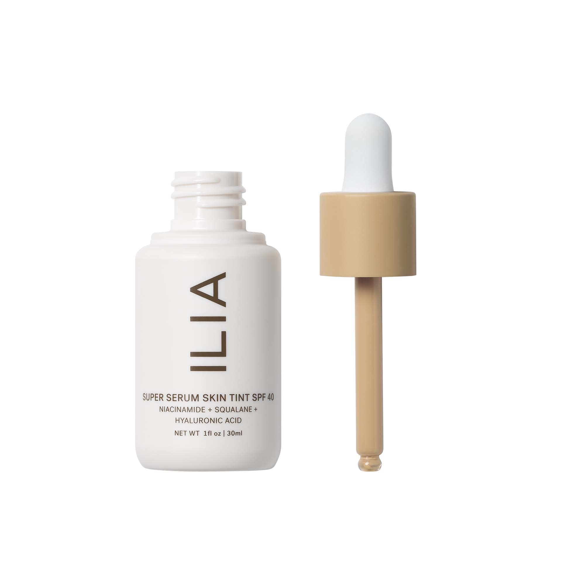 ILIA tint swatch on hand demonstrating natural finish and hydration.