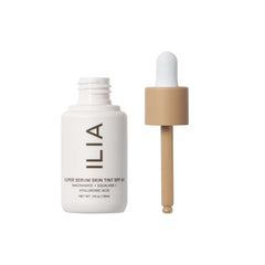 ILIA packaging close-up highlighting clean beauty benefits