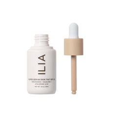 ILIA Skin Tint texture on skin reveals dewy, hydrating finish