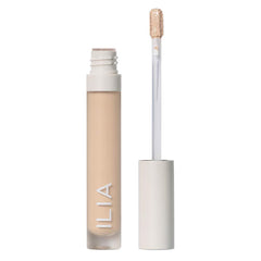 ILIA True Skin Serum Concealer packaging open, vegan and fragrance-free formula.