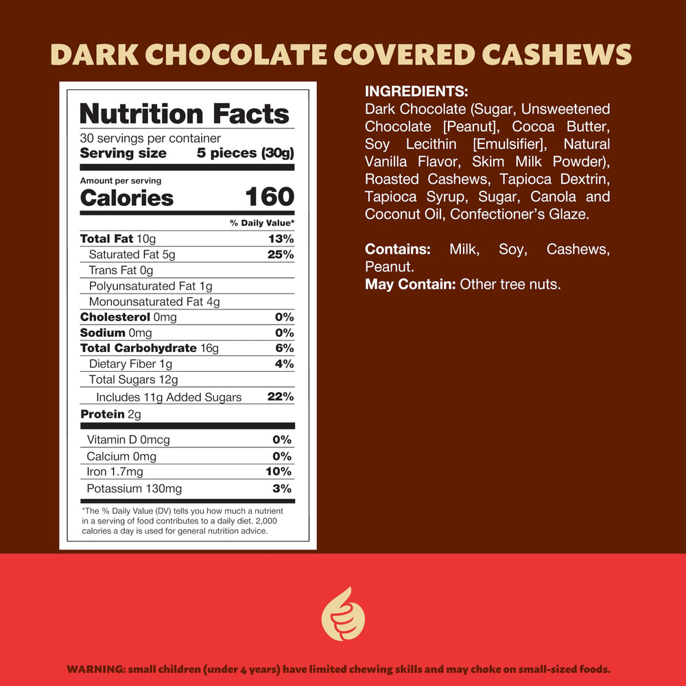 ILIKE! dark chocolate cashews closeup showing glossy coating and crunchy centers for snack moments.