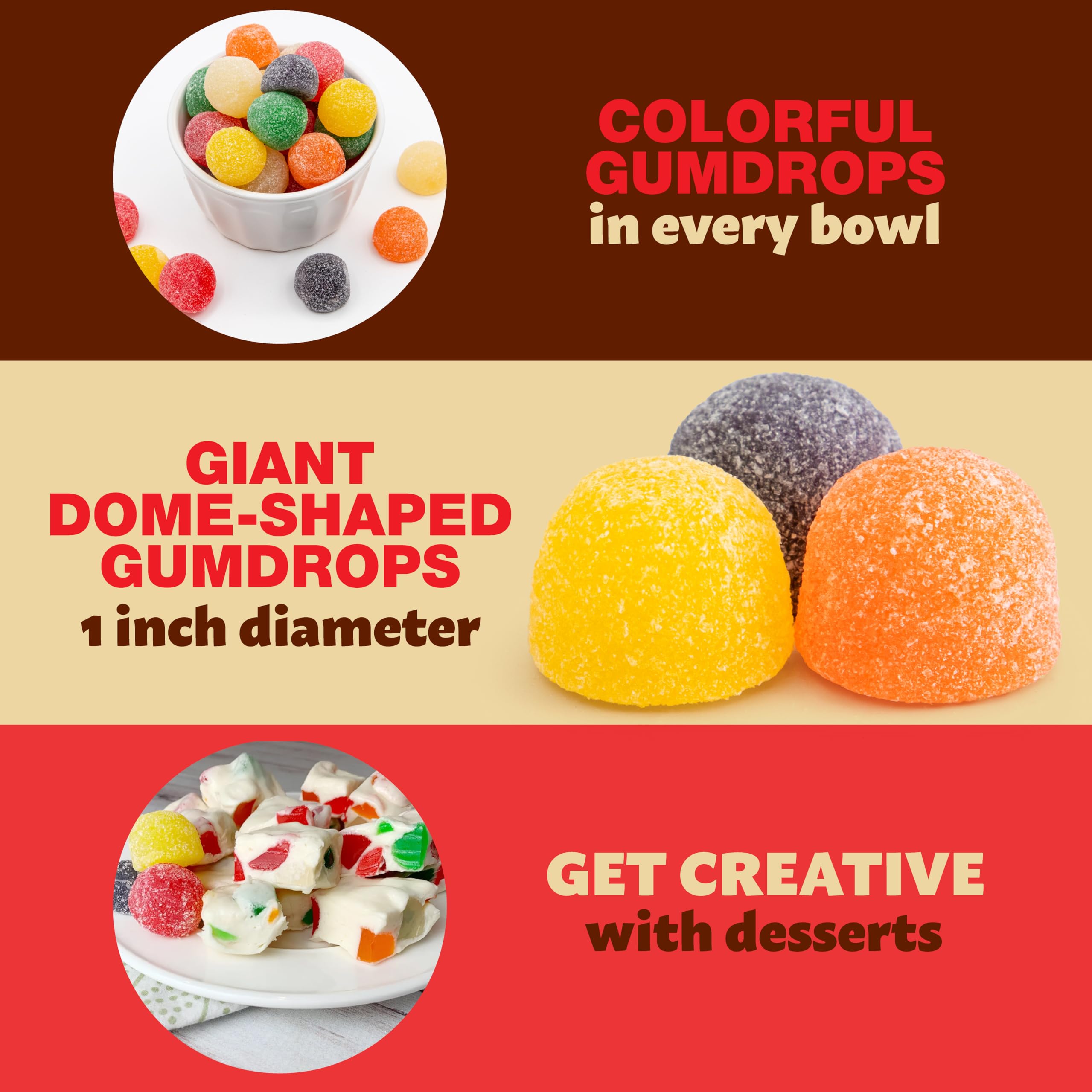 ILIKE! Orange flavor giant gum drops provide sunny citrus highlights