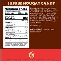 ILike Jujube Nougat candy close-up reveals fruity jelly pieces for bright flavor.