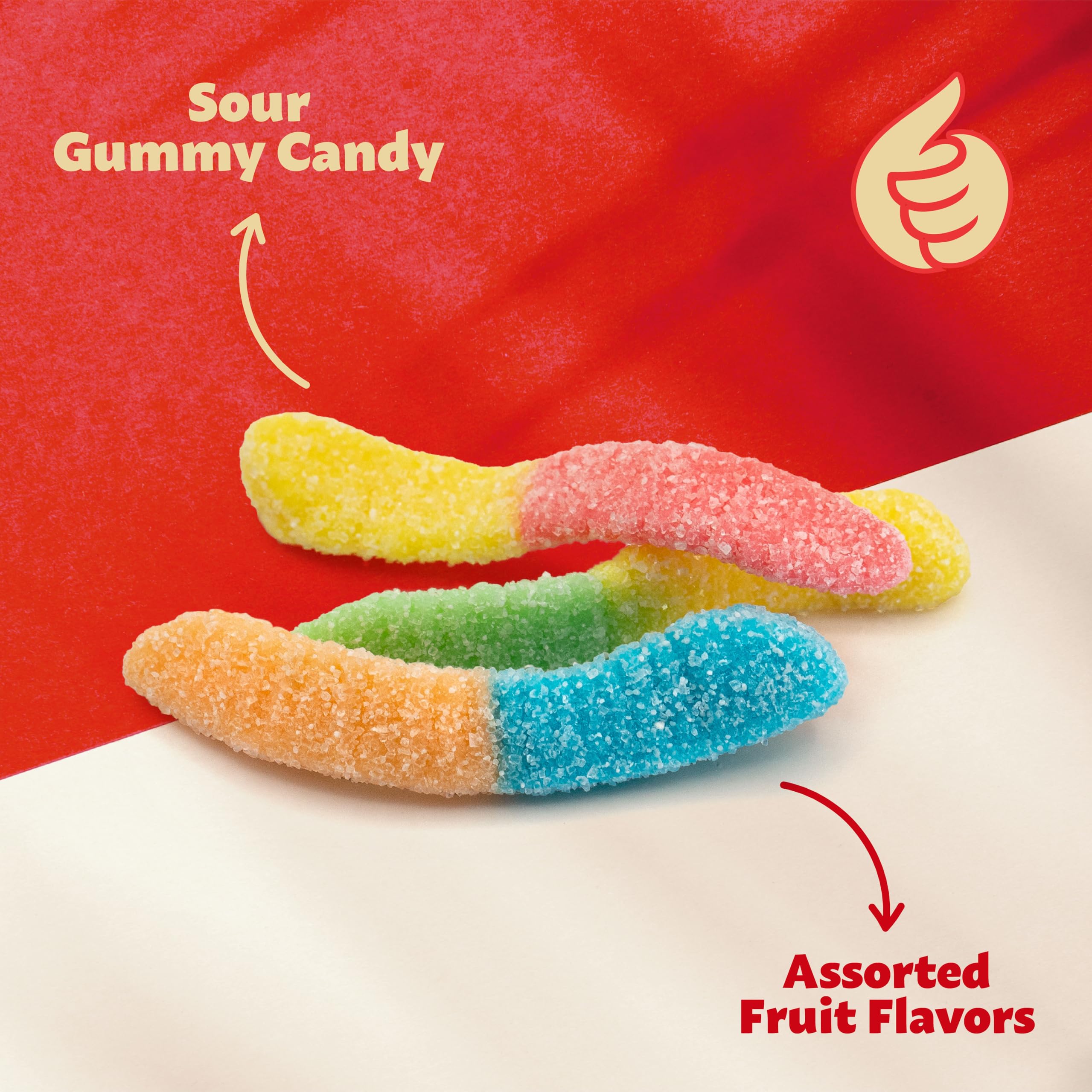 ILIKE! Neon Sour Gummy Worms appeal to kids and teens for playful snacking.