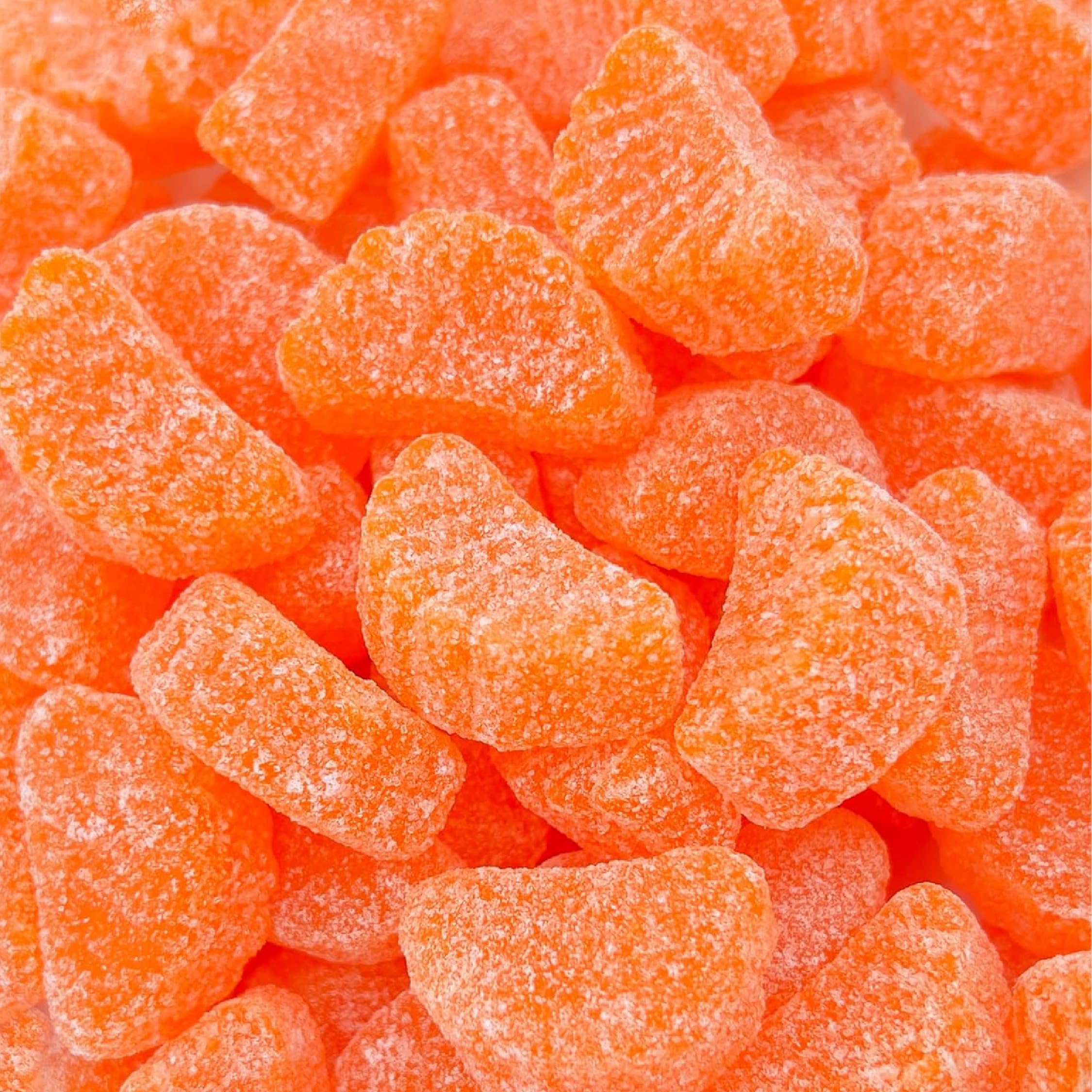 ILike! orange slices jelly candy 2lb bag, sugar-dusted close-up for a festive candy display.