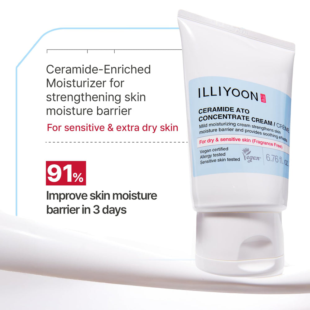 Texture swatch on skin shows smooth, fast-absorbing hydration.