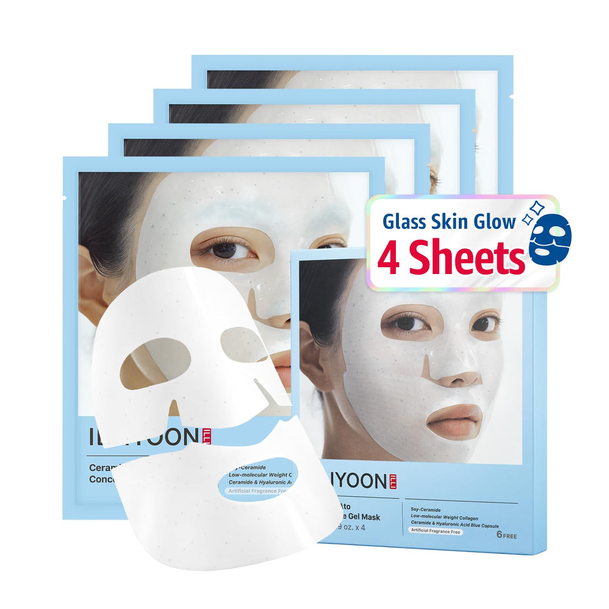 Illiyoon Ceramide Ato mask packaging showing hydrogel technology for hydration