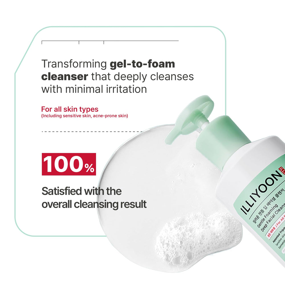 Illiyoon foamy lather delivering gentle cleanse for smoother skin