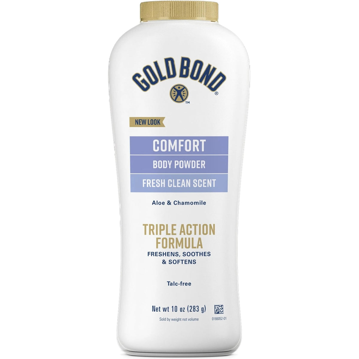 Illuminations Gold Bond Ultimate Comfort Aloe Body Powder packaging highlights talc-free formula for daily freshness.