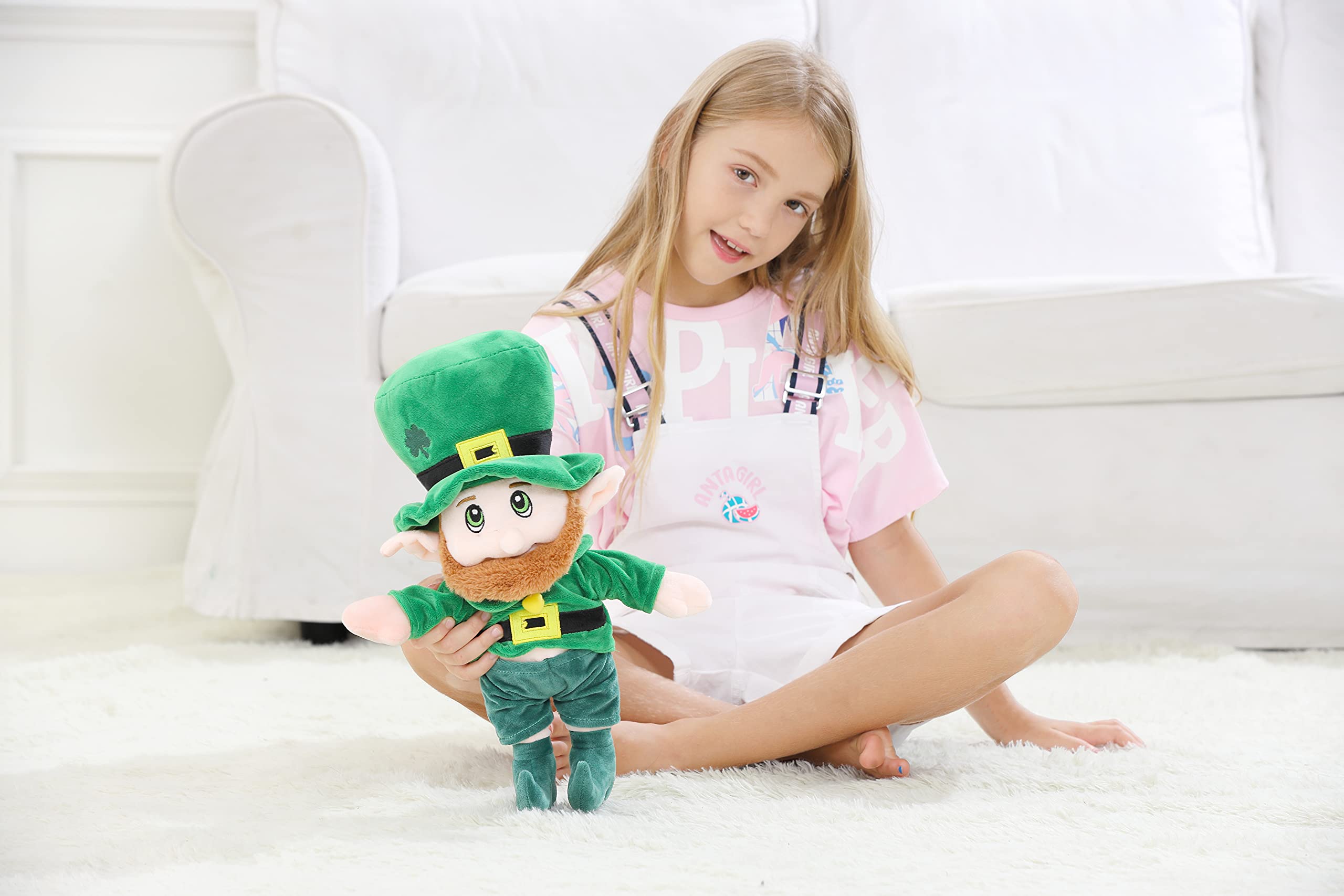 illuOKey Leprechaun plush hat detail highlights traditional Irish styling for festive décor