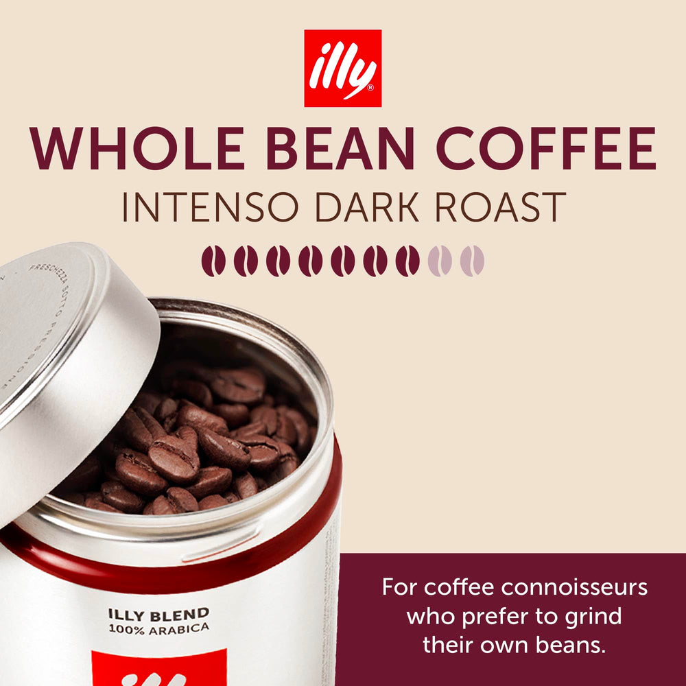 illy 100 percent Arabica beans highlight a premium blend for consistent cups