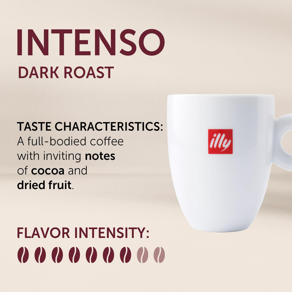 illy intenso dark roast K-Cup packaging ready for Keurig brewing.