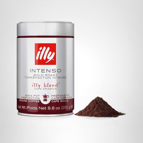 illy Moka ground coffee cup tasting shows balanced aromatics and depth.