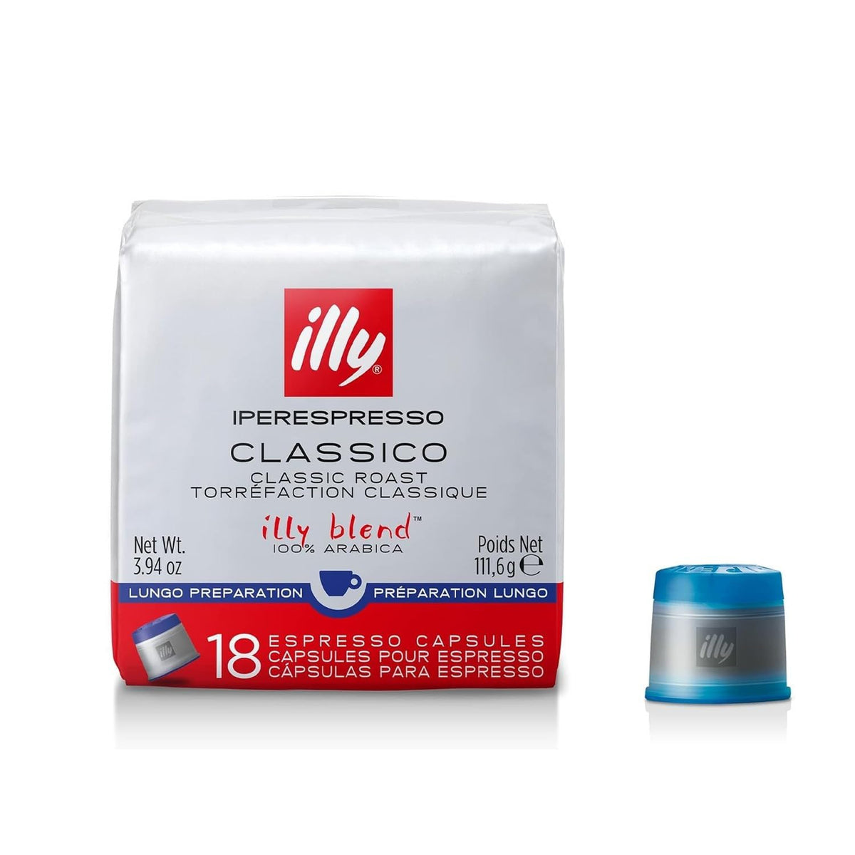 illy iperEspresso Classico pack shot shows premium capsules for convenient at-home brewing