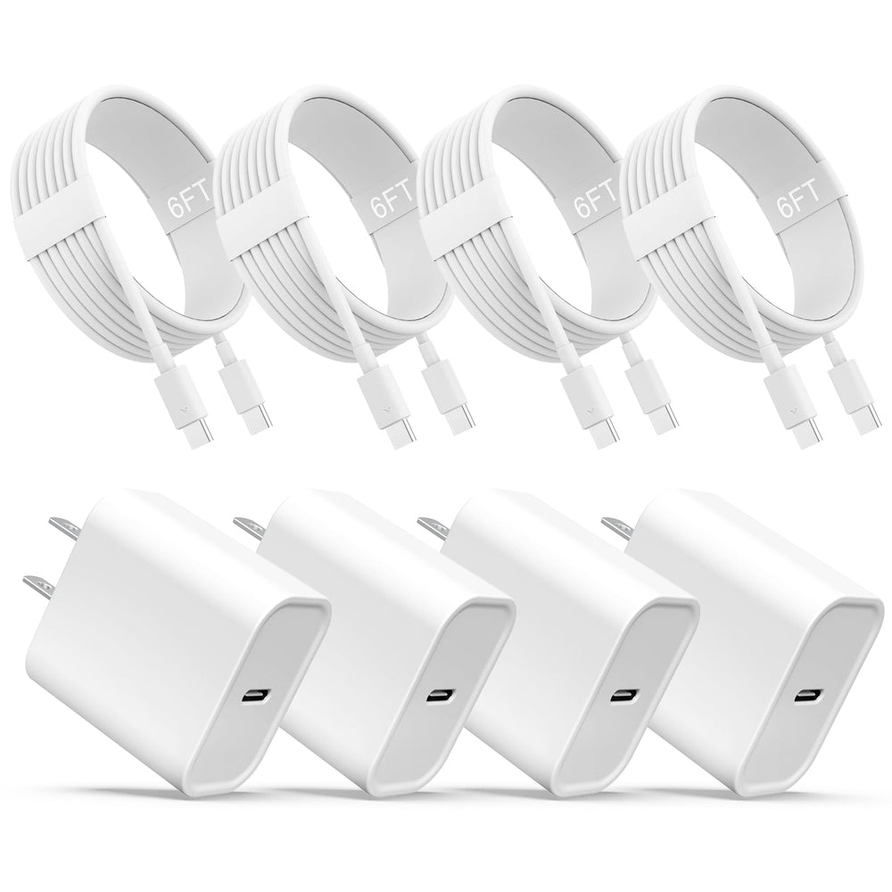 ILOUYU iPhone charger pack front view shows four compact wall blocks for fast charging.