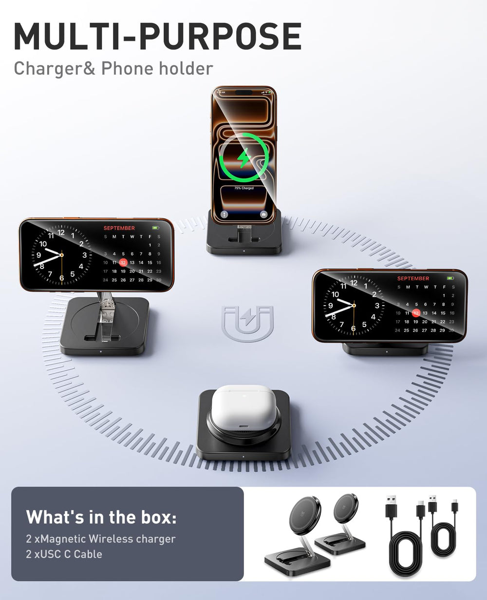 ILOUYU charger stand vertical mode supports video calls and notifications.