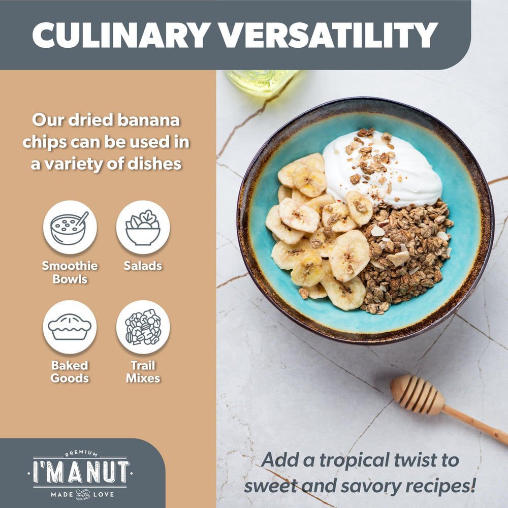 I'm A Nut banana chips serving bowl, perfect for sharing at gatherings.