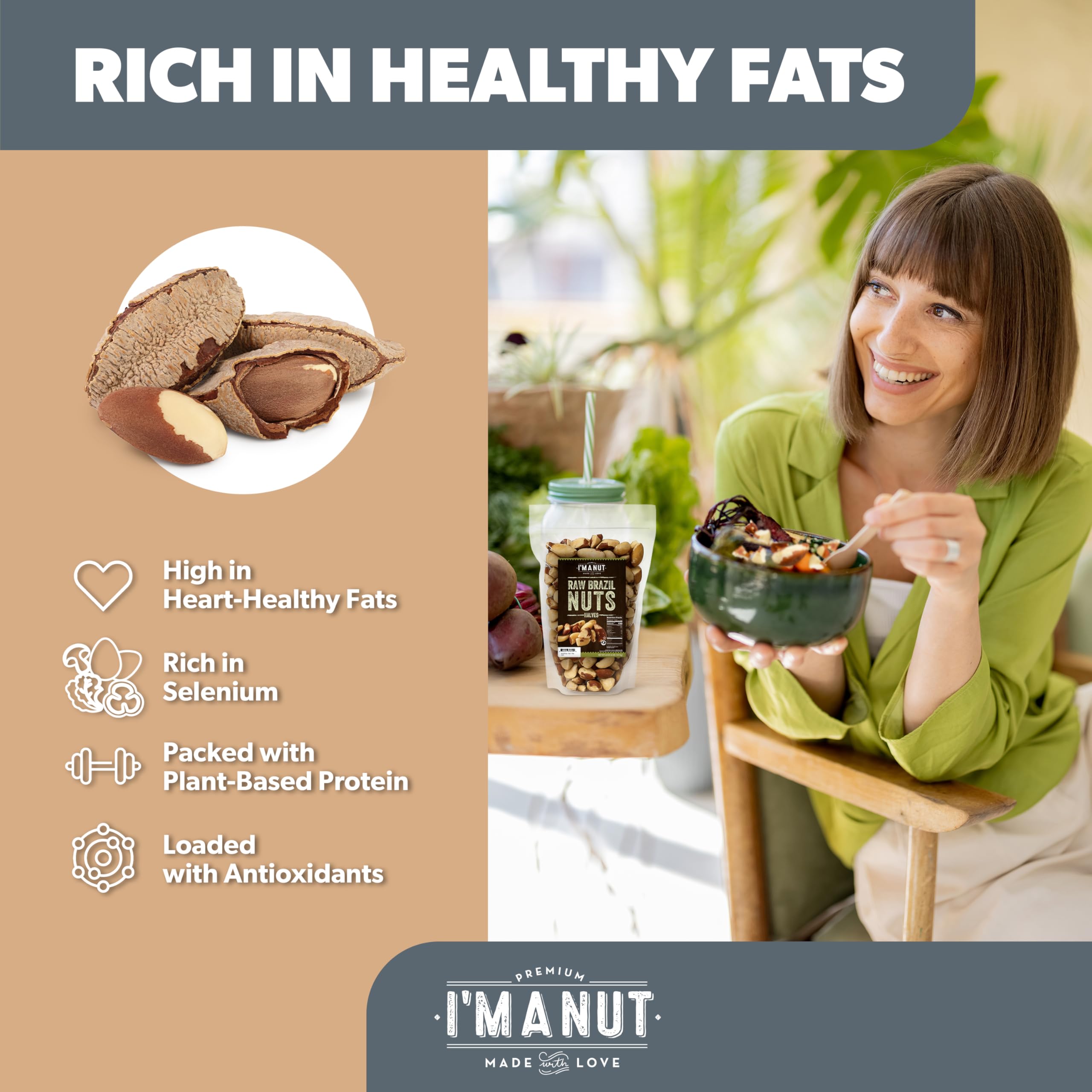 I'm A Nut Raw Broken Brazil Nuts in hand, portable protein boost.