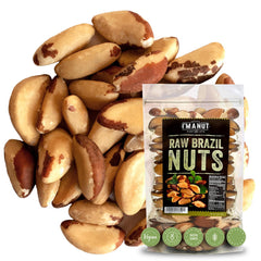 I'm A Nut wild harvested raw Brazil nuts front view suitable for a gluten-free, protein-rich snack.
