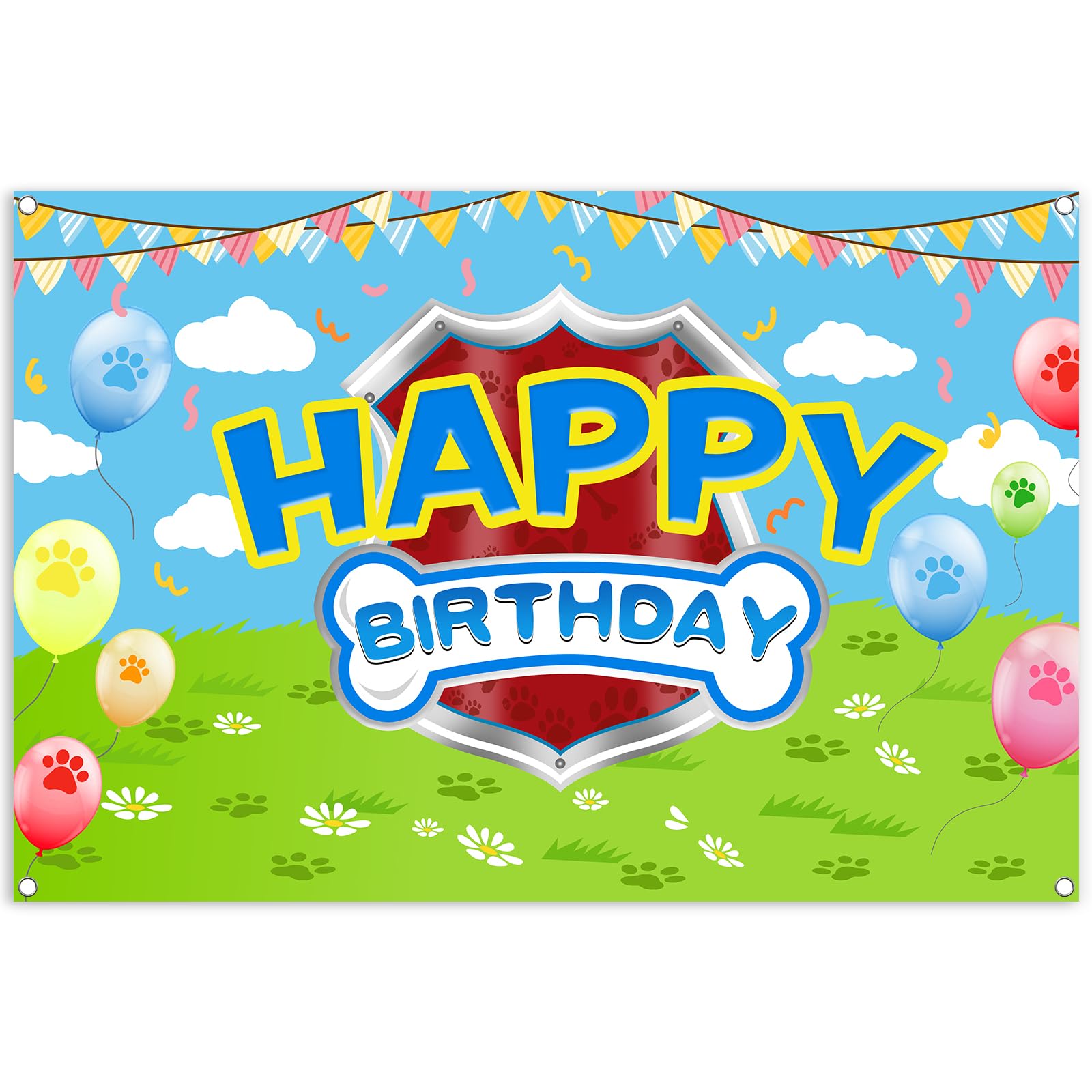 Danilaziya 5x3ft Cartoon Dog Backdrop - Birthday Party Photo Booth & Decor