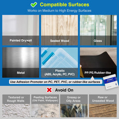 Tapsi Double-Sided Removable Tape - 1-inch x 16.5-ft Heavy Duty PE Foam Mounting Tape for Wall-Safe Poster Hanging