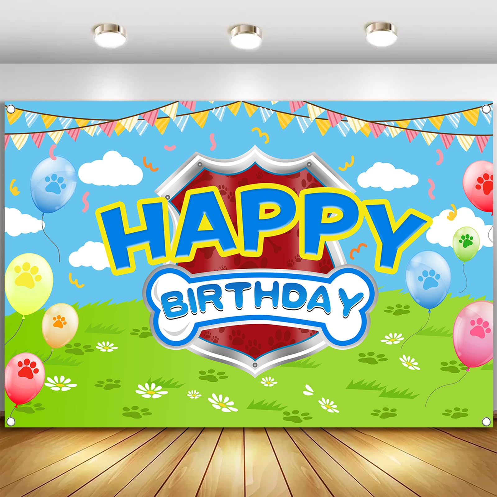 Danilaziya 5x3ft Cartoon Dog Backdrop - Birthday Party Photo Booth & Decor