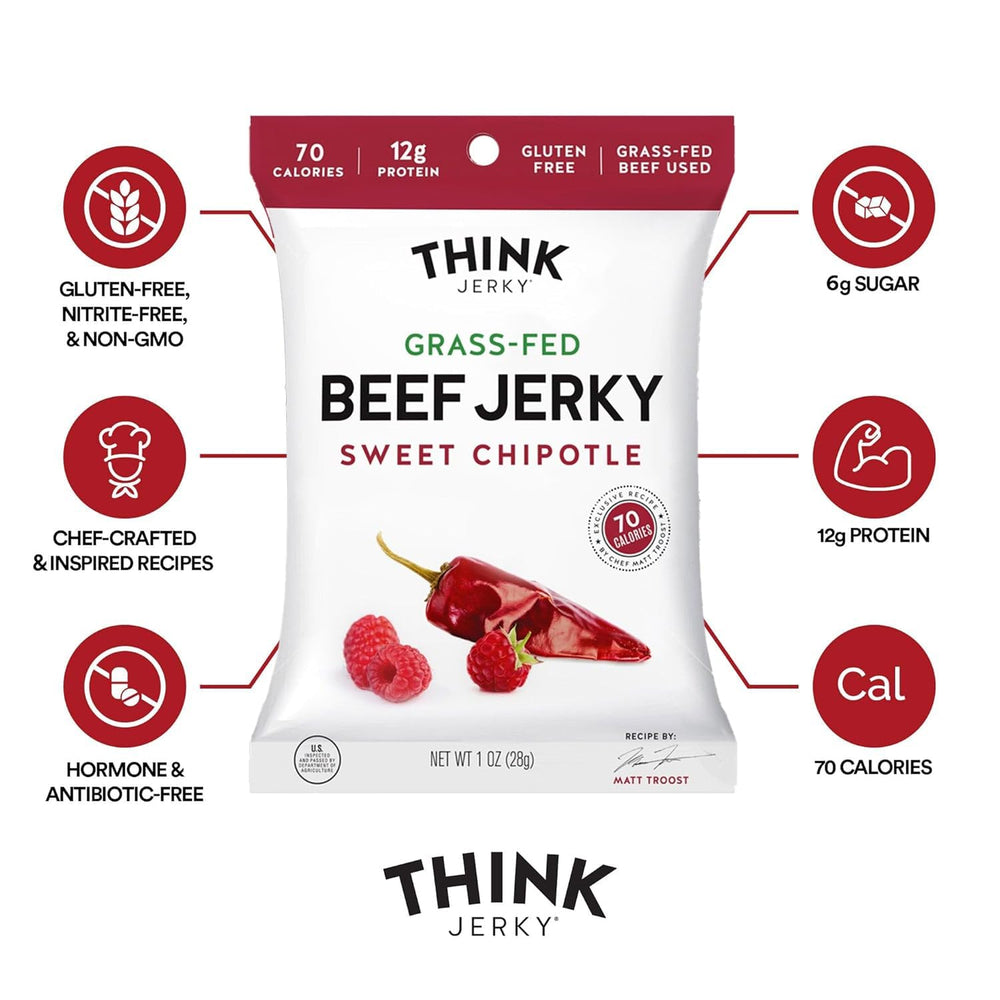 Think Jerky Turkey Jerky 1oz bag, free-range turkey for lean protein on the move