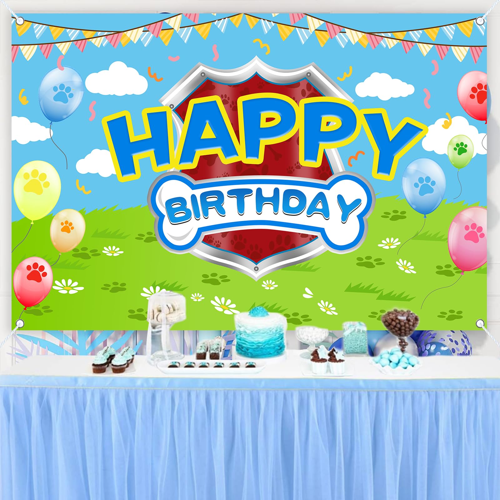 Danilaziya 5x3ft Cartoon Dog Backdrop - Birthday Party Photo Booth & Decor