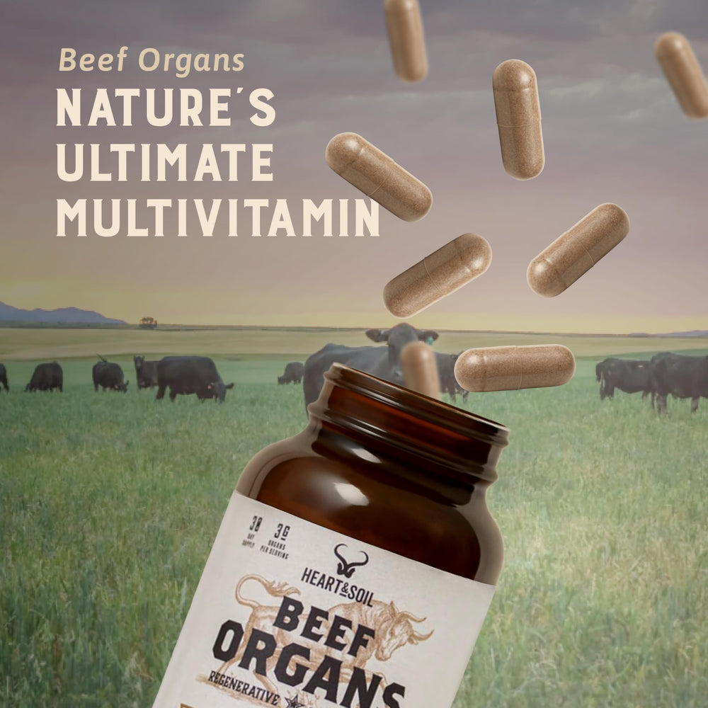 HEART & SOIL – 100% Grass-Fed Beef Organs (Liver, Heart, Kidney, Pancreas & Spleen) | 3000mg Daily Formula | 180 Capsules - Perla Store | The Ultimate A to Z Marketplace for Every Need in Canada