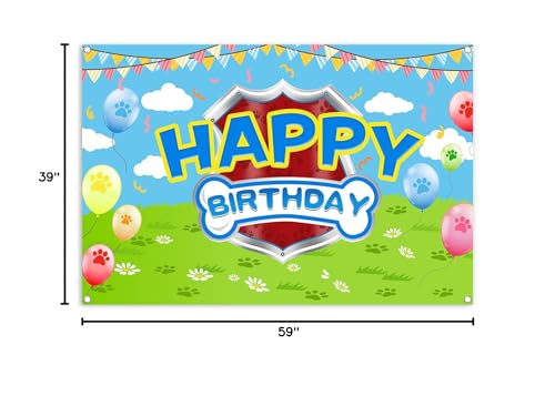 Danilaziya 5x3ft Cartoon Dog Backdrop - Birthday Party Photo Booth & Decor