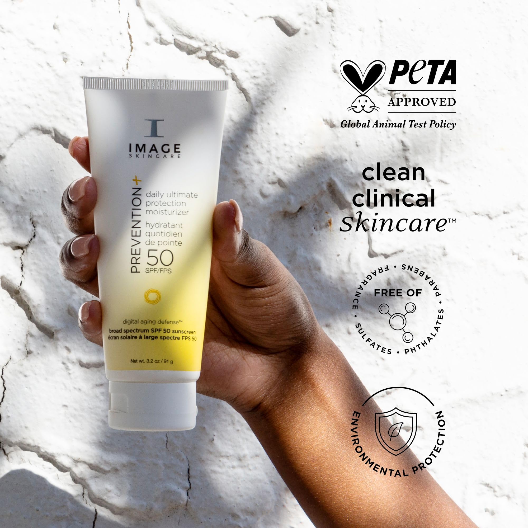Prevention+ sunscreen swirl demonstrates a lightweight, blendable finish