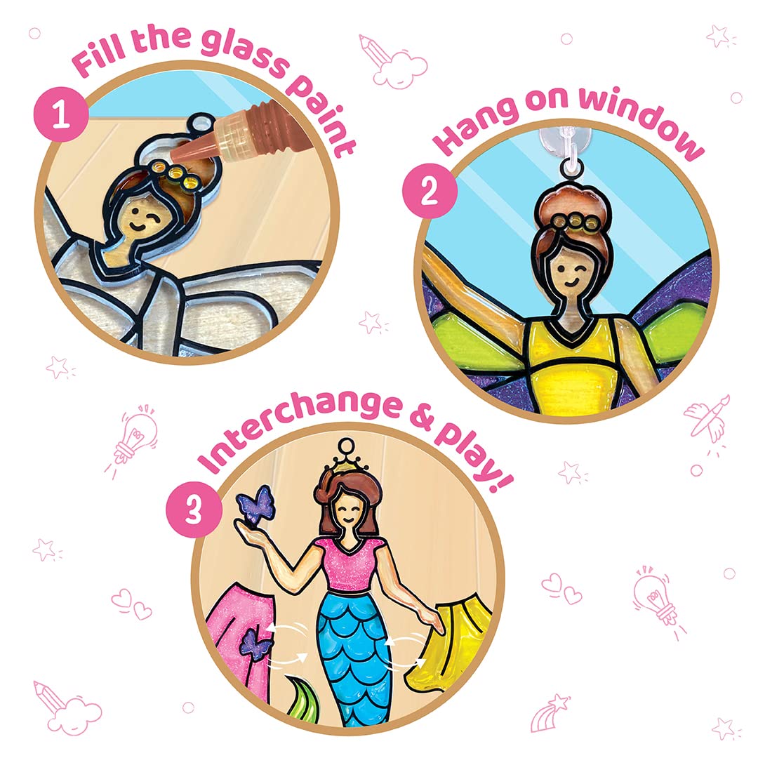 Imagimake Glitter paint tubes add sparkle to the princess designs.