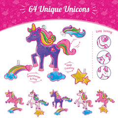 Imagimake Window Art Unicorn suction cups securely hang on windows for display.