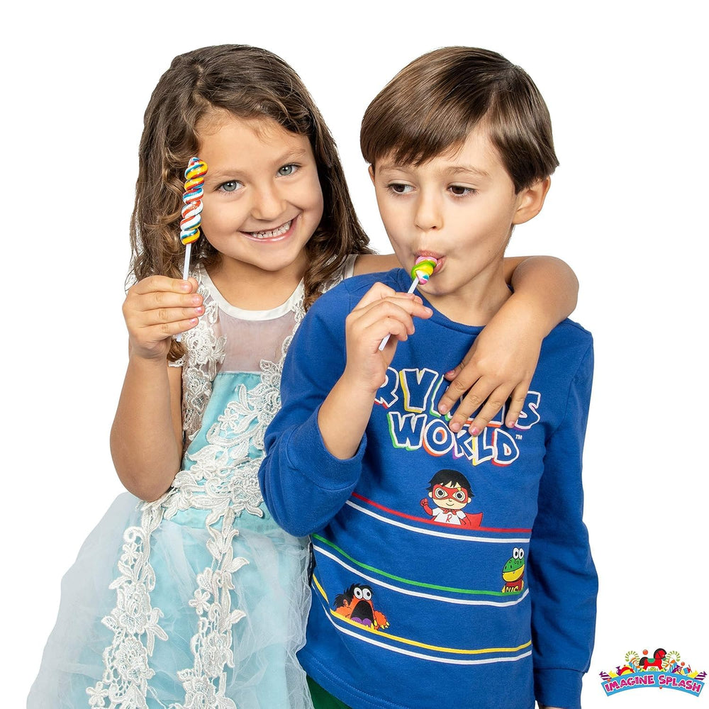 Imagine Splash Rainbow Twisty Pops used as cake toppers for festive decor