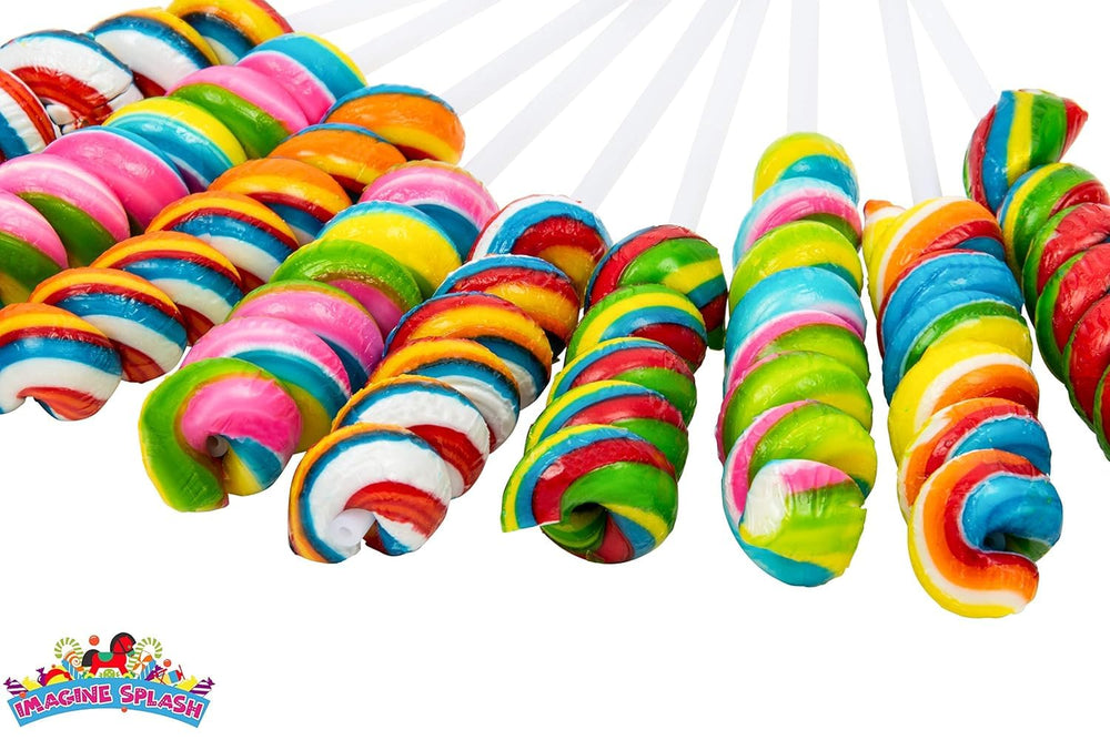 Imagine Splash Rainbow Twisty Pops on stick, easy to grab at any event
