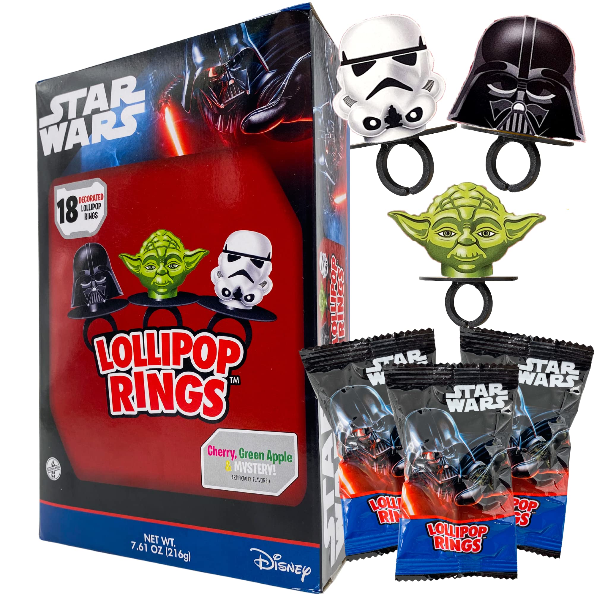 Imaginings 3 Star Wars candy lollipop ring pack with wearable toppers for party favors